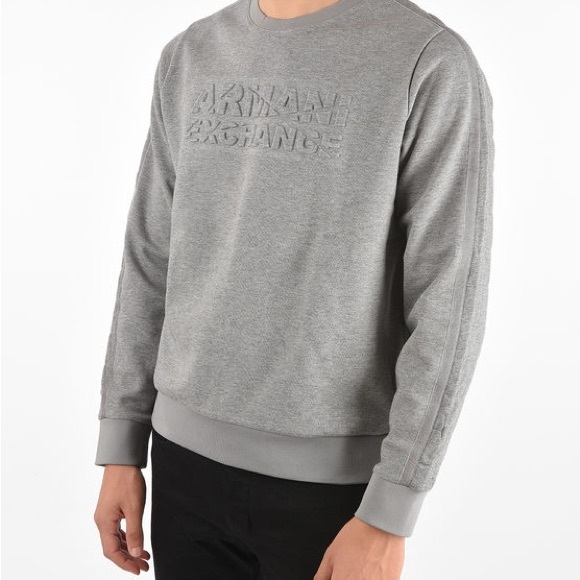 Armani Exchange Quilted Crewneck Sweatshirt Size Large Small - Picture 1 of 13